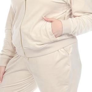 Chándal de terciopelo para mujer, chándal de terciopelo con logotipo personalizado, chándal de talla grande, chándal para correr de terciopelo para mujer - Product Image 2