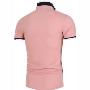 Nouveauté T-shirt polo respirant pour hommes T-shirt polo d'été à motif uni avec logo personnalisé - Product Image 6