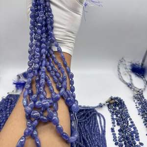 ลูกปัดพลอยแทนซาไนต์สีน้ำเงินทรงรีเรียบ ขนาด 5x7 ถึง 10x15 มม. แท้ 100% คุณภาพสูงสำหรับทำเครื่องประดับ - Product Image 4