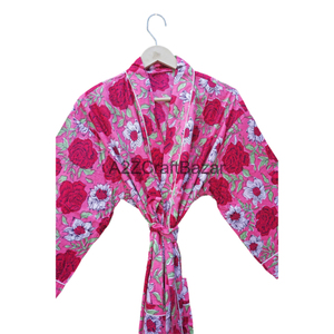 Kimono de algodón ligero para mujer, ropa de dormir de verano informal elegante con diseño Floral único para festivales de playa, noches elásticas - Product Image 4