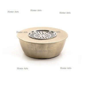 Chauffe-théière en aluminium couleur or avec chauffage Dallah de forme ronde de qualité de luxe pour les mariages et les événements - Product Image 5