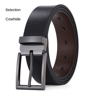 Ceinture en cuir véritable de vachette de luxe pour homme, style affaires, avec boucle automatique en alliage pour la fixation des pantalons - Product Image 6