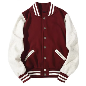New Custom Men's Baseball Varsity Jacket Canvas Stand Collar Front Logo Breathable <b>Winter</b> <b>Quilted</b> Loose Fit - Product Image 3