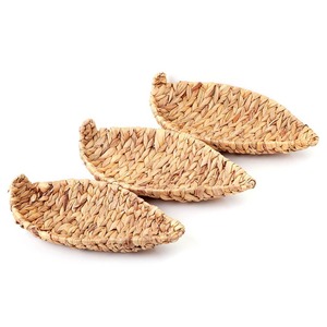 Hand woven water hyacinth leaf shaped serving <b>tray</b> new style sustainable storage <b>trays</b> kitchen accessories - Product Image 1