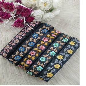 กำหนดเองทำดอกไม้ปักในสองรูปแบบสีในการออกแบบชาติพันธุ์สำหรับเสื้อผ้าสุภาพสตรีและชุดในความกว้าง1.25นิ้ว - Product Image 5