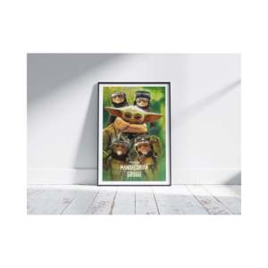 Modern Style the Mandalorian & Grogu <b>Poster</b> Featuring Grogu & the Anzillans for Wall Decor - Product Image 3