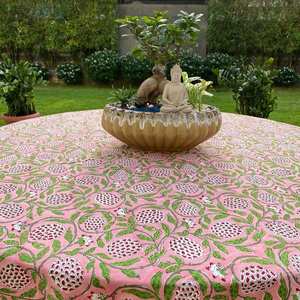 Bloc imprimé nappe ronde à la main indien Floral coton couverture taille personnalisée pour mariage décor à la maison 100% coton - Product Image 4