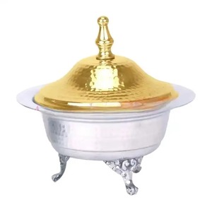 En vente Eid décor pièce maîtresse pour la maison hôtel Restaurant vaisselle plat indien fait à la main en métal servant chauffe-plats - Product Image 1