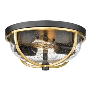 Lâmpada de teto embutida de vidro dourada luminária moderna para ambientes externos montagem no teto