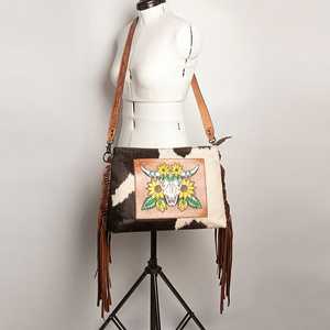 Bolso cruzado occidental de cuero de piel de moda estilo Rodeo con diseño de herramientas manuales y borla fabricante indio - Product Image 3