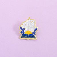 Spille Smaltate a Tema Lettura 'Starry Sun Book Love', Distintivi Cartoon per Collettori, Accessori Gioiello, Regalo per Bambini e Amici, Vendita all'Ingrosso