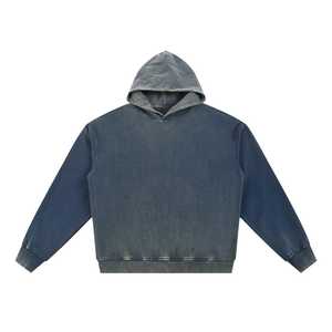 Sudadera Unisex Extra Grande de Invierno con Lavado Vintage, Sudadera de Forro Polar con Degradado, Estilo Urbano, Cómoda, Ecológica, Mezcla de Algodón, con Bolsillo - Product Image 1