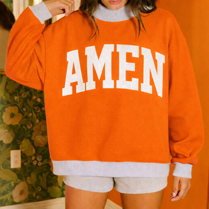 Sweat-shirt oversize pour femme à col montant imprimé avec badge, look minimaliste confortable, haut décontracté d'hiver - Product Image 3