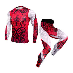 Ropa de Entrenamiento Físico para Hombre, Conjuntos Deportivos de Gimnasio, Camiseta de Compresión de Media Manga, Leggings, Uniformes de Rashguard de MMA, Transpirable - Product Image 4
