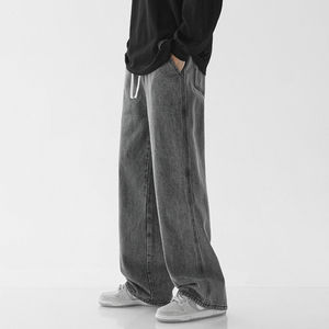 Dizzah Jeans Homme Décontracté Droit High Street Sand Light Denim Personnalisable Coupe Décontractée Respirant Respectueux de l'environnement Streetwear - Product Image 1