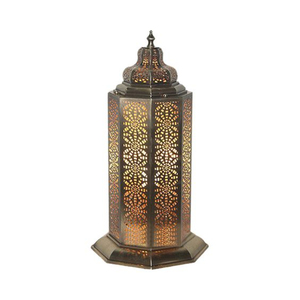Nueva atractiva linterna decorativa de Metal, luz de mesita de noche con diseño hueco, linterna marroquí para decoración navideña de Ramadán - Product Image 1