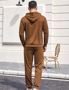 Men Tracksuit 450GSM French Terry Fabric Custom Pullover <b>Hoodie</b> Jogger Set Embroidered Logo <b>Plain</b> <b>Black</b> Casual Wear - Product Image 6