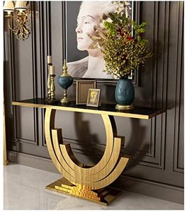 Mesas de Metal elegantes con tapa de mármol para el hogar, decoración de mesa de Color dorado para Hotel y sala de estar, muebles rectangulares, mesas laterales - Product Image 5