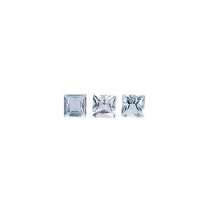 Aguamarina brasileña Natural 4x4mm corte cuadrado 0,90 Cts 3 uds lote de piedras preciosas para hacer joyas - Product Image 1