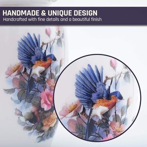 Urna Conmemorativa con Diseño Floral de Pájaros (Urna Grande con Diseño de Pájaro) Pequeña Urna Conmemorativa de Cardenal para Cenizas - Product Image 5