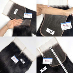 Fermeture en dentelle chaude, taille complète de 2x4 à 7x7, dentelle suisse HD, extension de cheveux humains vietnamiens, lisse naturel et couleur naturelle - Product Image 1