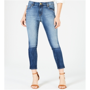 Jeans da Donna Kut From the Kloth Modello Meghan a Vita Alta e Gamba Affusolata, Taglia 12, in Denim di Cotone Traspirante, Stile Semplice e alla Moda, Colore Blu - Product Image 1