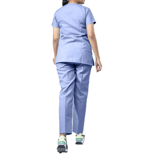 Uniforme d'hôpital de soins infirmiers médicaux de la meilleure qualité femme unisexe Indigo col en V à manches courtes uniforme de gommage ensembles combinaison sanitaire clinique - Product Image 5