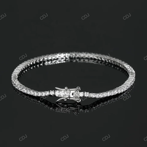 7.5 Inch Unisex Hip Hop <b>Bracelet</b> Fast Shipping 3mm Moissanite VVS 925 Silver GRA Certified <b>Fine</b> Chain Link Tennis <b>Bracelet</b> - Product Image 5