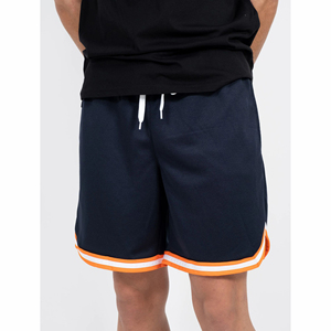 Pantalones cortos de baloncesto deportivos personalizados para hombres y mujeres, pantalones cortos de gimnasio de entrenamiento con cordón de doble capa de malla transpirable teñida lisa - Product Image 5