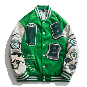 Chaqueta Varsity Premium Personalizada de Lana, Casual, con Bordado 3D en Chenille, Resistente al Viento, Transpirable, Venta al Por Mayor, Moda de Invierno - Product Image 1