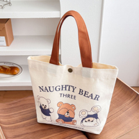 Sacs de shopping à poignée en coton 100% avec logo géométrique imprimé en couleur personnalisée de haute qualité - ART-701-05