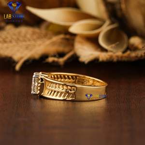 แหวนเจ้าสาวประดับเพชรสีเหลืองทองประดับเพชรแนวเจ้าหญิง1.75 TDW EF-VS - Product Image 3