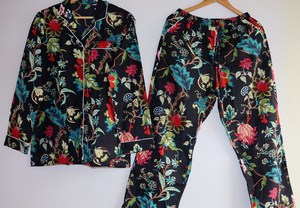 Ensemble pyjama en coton fait à la main pour femmes Costumes de nuit d'été et de printemps - Product Image 5