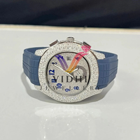 Jam Tangan Mewah Berlian Mekanik Rose Gold Stainless Steel Analog Dial Kaca Gaya Iced Unisex Hip-Hop Bussdown 5BAR Tahan Air