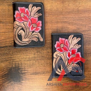 กระเป๋าใส่บัตรเครดิตสำหรับผู้หญิงทำด้วยมือมีลายดอกไม้ไม่ซ้ำใครกระเป๋าใส่หนังสือเดินทางอุปกรณ์เสริมกระเป๋าสตางค์มาใหม่ - Product Image 1