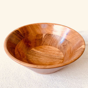 Dernier bol à salade de service de forme ronde en bois de manguier couleur marron bol de service de maïs pop pour ustensiles de cuisine utilisés polyvalents - Product Image 5