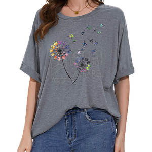 Custom Design Casual <b>Plus</b> <b>Size</b> Solid <b>Women</b> Oversize <b>T</b>-<b>Shirts</b> Quick Dry Breathable 100% Cotton - Product Image 1