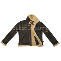 Blouson d'aviateur vintage en cuir B3 pour hommes blouson d'aviateur en cuir de mouton véritable Sherpa pour college boy d'hiver