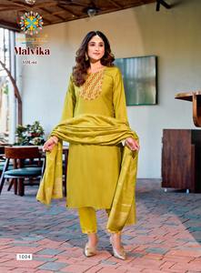 Elegancia vestir hermoso traje Venta caliente Vaticano seda Kurti pantalón y Dupatta bordado de lujo trabajo fabricante de la India - Product Image 3