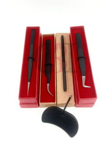 Haute qualité meilleurs différents Styles revêtement en poudre noire avec miroir en acier inoxydable Extension de cils pince à épiler Instrument de beauté - Product Image 5