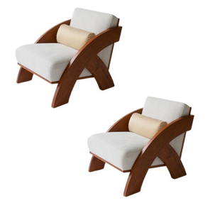 Canapé moderne de salon un siège chaise nordique coussin en tissu fauteuil à cadre en bois massif meilleure qualité prix de gros - Product Image 4