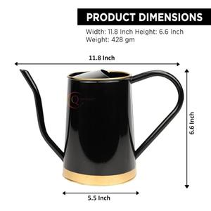 Latas DE AGUA DE Metal antiguas, forma ovalada grande, hecha a mano, última llegada, lata de agua para jardín, suministros de regadera de Color negro y dorado - Product Image 2