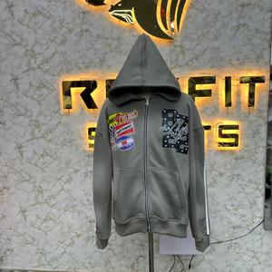 เสื้อฮู้ดมีซิปรูดซิปเสื้อแจ็คเก็ตวินเทจซักได้ขนแกะ - Product Image 4