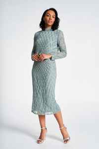 New Ladies Elegant Floor-Length Formal Evening <b>Prom</b> <b>Party</b> Club Gown with Embroidery Sequined Pearls - Product Image 5