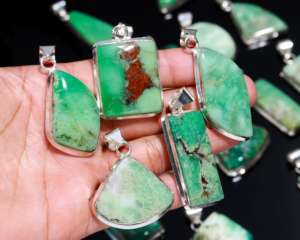 จี้คริสโซเพรสทำด้วยมือจำนวน50ชิ้นจี้อัญมณีวินเทจเงินเยอรมันจี้ชุบเงินจี้คริโซเพรส - Product Image 3