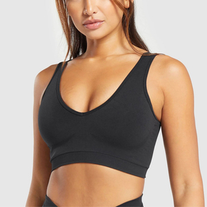 สปอร์ตบราขายดีสำหรับผู้หญิง แบบเรียบง่าย รองรับสูง ระบายอากาศได้ดี พิมพ์ลายโลโก้ด้านหน้า - Product Image 4