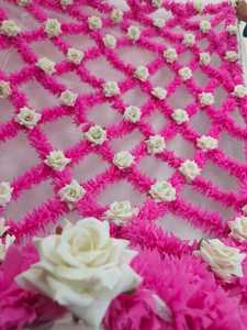 ดอกกุหลาบดอกมะลิฉากหลังตกแต่งเวทีปาร์ตี้ตกแต่งงานแต่งงานกลางแจ้งในร่มตกแต่งบูธถ่ายรูปแขวนผนัง - Product Image 3