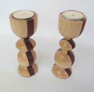 Juego de portavelas de madera natural de diseño único, portavelas votivo redondo de tamaño personalizado, artículo de decoración del hogar - Product Image 3