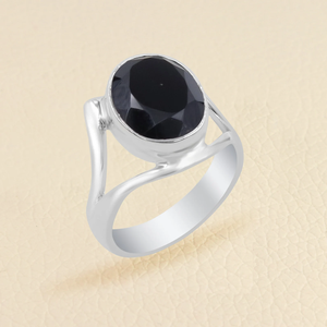 Onyx noir 925 argent Sterling bague Onyx noir fait à la main pierre naturelle déclaration bague bijoux fins cadeau pour elle - Product Image 4