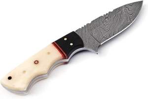 Couteau de chasse artisanal en acier Damas de haute qualité, style européen, manche en os, personnalisable, service OEM disponible, garantie 3 ans - Product Image 2